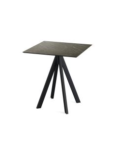 Infinity table de bistrot avec piètement noir + plateau HPL Midnight Marble 70x70 cm