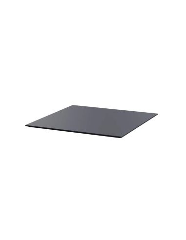 Infinity table de bistrot avec piètement noir + plateau HPL noir 70x70 cm