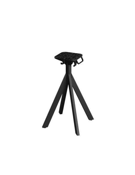 Infinity table de bistrot avec piètement noir + plateau HPL noir 70x70 cm