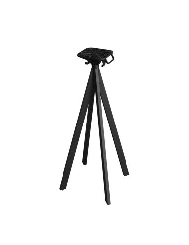 Infinity mange-debout avec piètement noir + plateau HPL noir Ø 70 cm