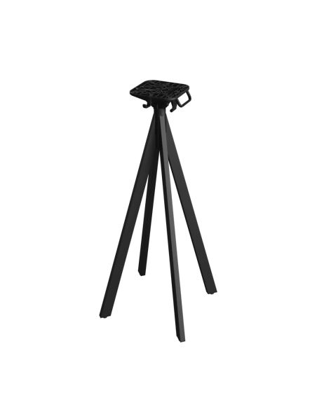 Infinity mange-debout avec piètement noir + plateau HPL Moonstone Ø70 cm