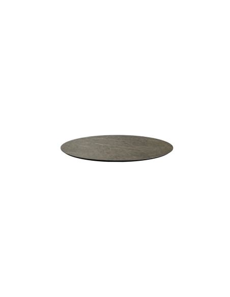 Infinity mange-debout avec piètement noir + plateau HPL Midnight Marble Ø70 cm