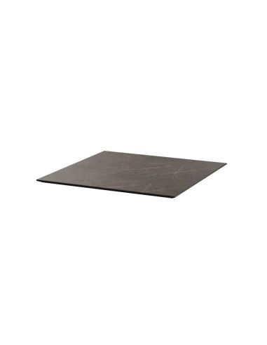 Infinity mange-debout avec piètement sable + plateau HPL Midnight Marble 70x70 cm