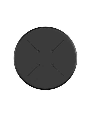 Infinity mange-debout avec piètement blanc + plateau HPL noir Ø 70 cm