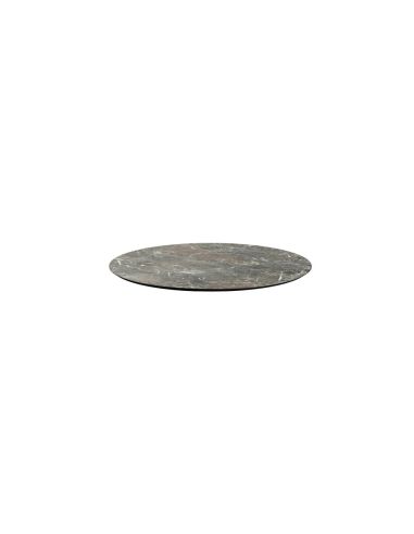 Infinity mange-debout avec piètement blanc + plateau HPL Galaxy Marble Ø70 cm