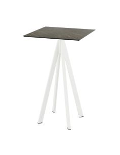 Infinity mange-debout avec piètement blanc + plateau HPL Midnight Marble 70x70 cm
