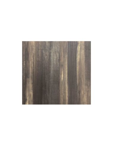 Infinity mange-debout avec piètement blanc + plateau HPL Tropical Wood 70x70 cm