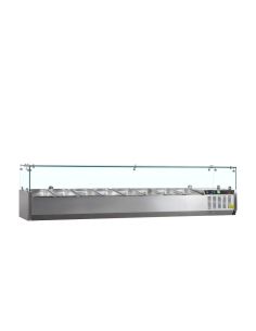 Vitrine à ingrédients réfrigérée avec pare-haleine - 8 x GN1/4 | Tefcold - GVC33-180