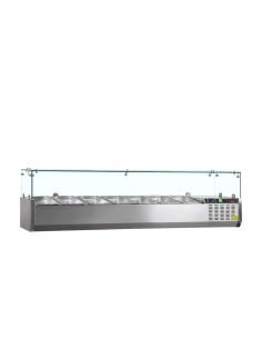 Vitrine à ingrédients réfrigérée avec pare-haleine - 7 x GN1/4 | Tefcold - GVC33-150