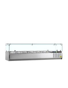 Vitrine à ingrédients réfrigérée avec pare-haleine - 5 x GN1/4 | Tefcold - GVC33-120