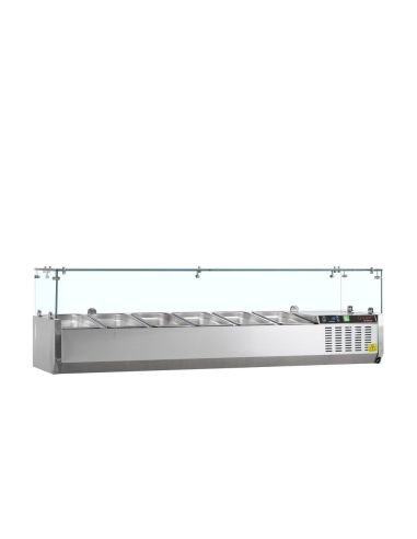Vitrine à ingrédients réfrigérée avec pare-haleine - 5 x GN1/4 | Tefcold - GVC33-120