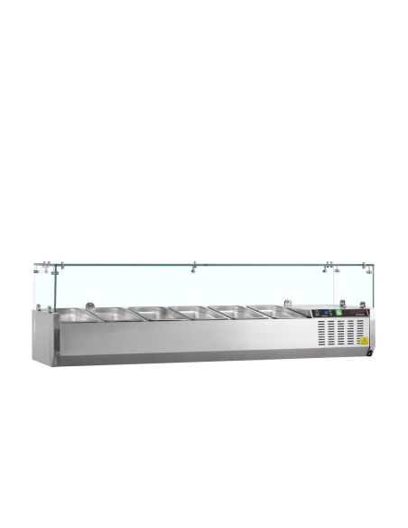 Vitrine à ingrédients réfrigérée avec pare-haleine - 5 x GN1/4 | Tefcold - GVC33-120