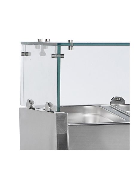 Vitrine à ingrédients réfrigérée avec pare-haleine - 6 x GN1/4 | Tefcold - GVC33-140