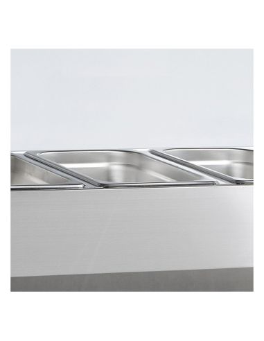 Vitrine à ingrédients réfrigérée avec pare-haleine - 6 x GN1/4 | Tefcold - GVC33-140