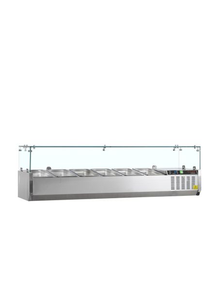 Vitrine à ingrédients réfrigérée avec pare-haleine - 6 x GN1/4 | Tefcold - GVC33-140