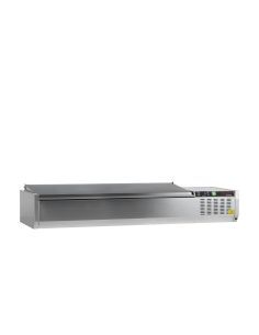 Vitrine à ingrédients réfrigérée avec capot - 7 x GN1/4 | Tefcold - GVC33-150 S/S