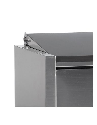 Vitrine à ingrédients réfrigérée avec capot - 7 x GN1/4 | Tefcold - GVC33-150 S/S