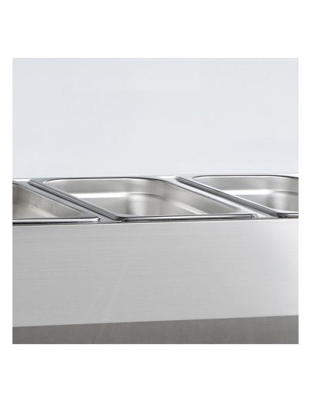 Vitrine à ingrédients réfrigérée avec pare-haleine - 7 x GN1/4 | Tefcold - GVC33-160
