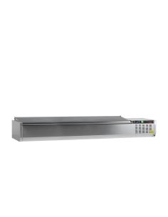 Vitrine à ingrédients réfrigérée avec capot - 10 x GN1/4 | Tefcold - GVC33-200 S/S