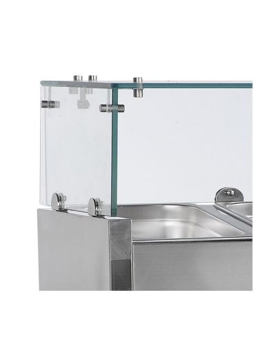 Vitrine à ingrédients réfrigérée avec pare-haleine - 4 x GN1/3 | Tefcold - GVC38-120