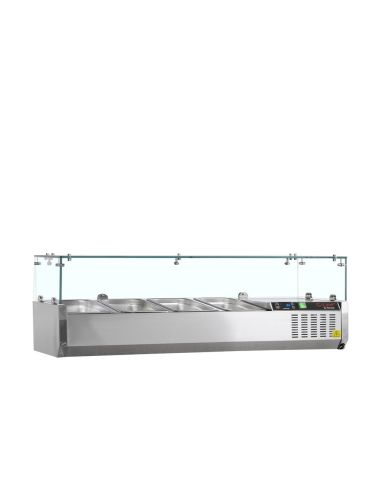 Vitrine à ingrédients réfrigérée avec pare-haleine - 4 x GN1/3 | Tefcold - GVC38-120