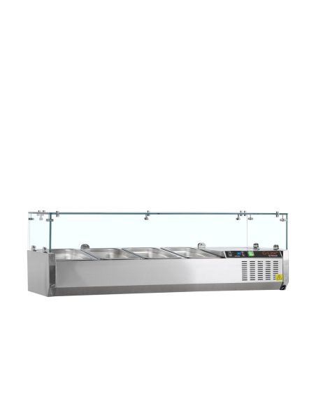 Vitrine à ingrédients réfrigérée avec pare-haleine - 4 x GN1/3 | Tefcold - GVC38-120