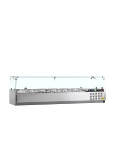 Vitrine à ingrédients réfrigérée avec pare-haleine - 6 x GN1/3 | Tefcold - GVC38-150