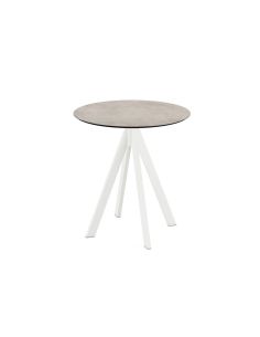 Infinity table de bistrot avec piètement blanc + plateau HPL Moonstone Ø70 cm