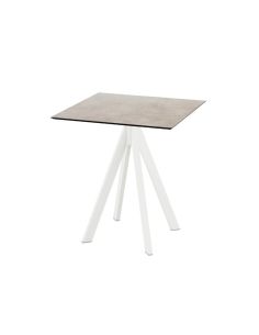Infinity table de bistrot avec piètement blanc + plateau HPL Moonstone 70x70 cm