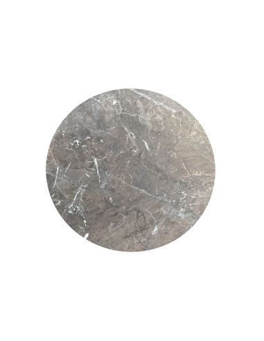 Infinity table de bistrot avec piètement blanc + plateau HPL Galaxy Marble Ø70 cm
