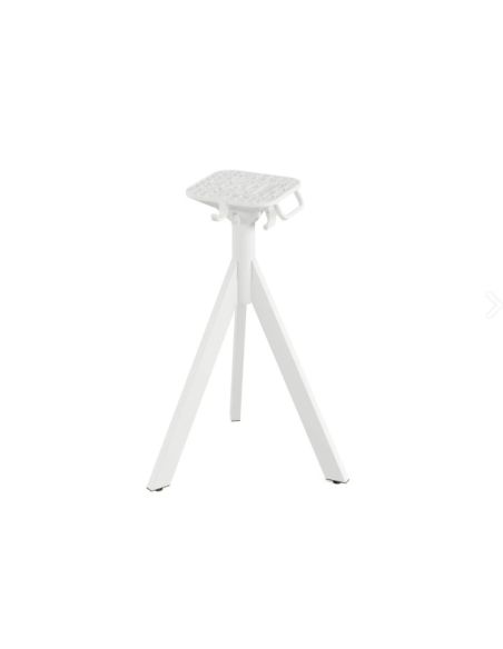 Infinity table de bistrot avec piètement blanc + plateau HPL Riverwashed Wood 70x70 cm