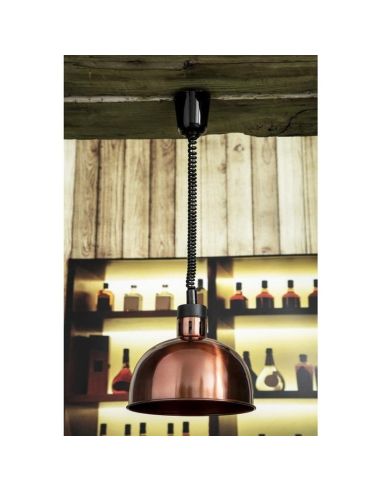 Lampe chauffante dôme rétractable finition cuivre | Buffalo