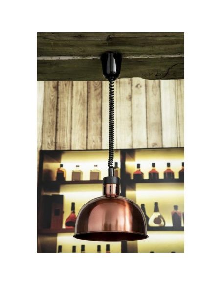 Lampe chauffante dôme rétractable finition cuivre | Buffalo
