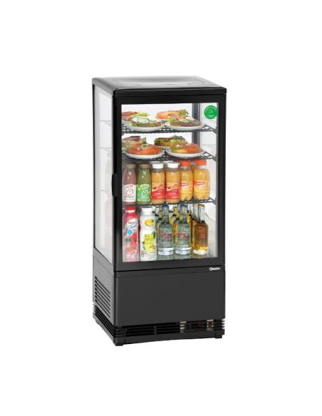 Mini vitrine réfrigérée 78 L, noire | Bartscher