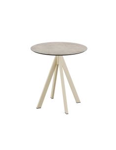 Infinity table de bistrot avec piètement sable + plateau HPL Moonstone Ø70 cm