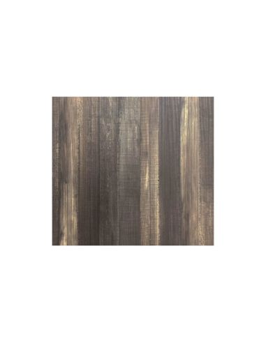 Infinity table de bistrot avec piètement sable + plateau HPL Tropical Wood 70x70 cm