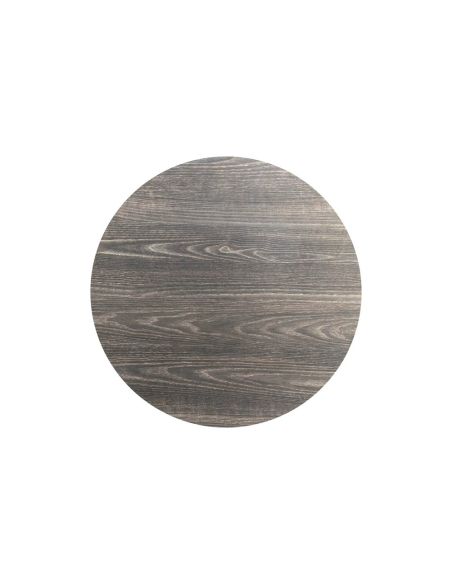 Infinity table de bistrot avec piètement sable + plateau HPL Riverwashed Wood Ø70 cm