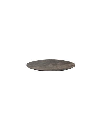 Infinity table de bistrot avec piètement sable + plateau HPL Riverwashed Wood Ø70 cm