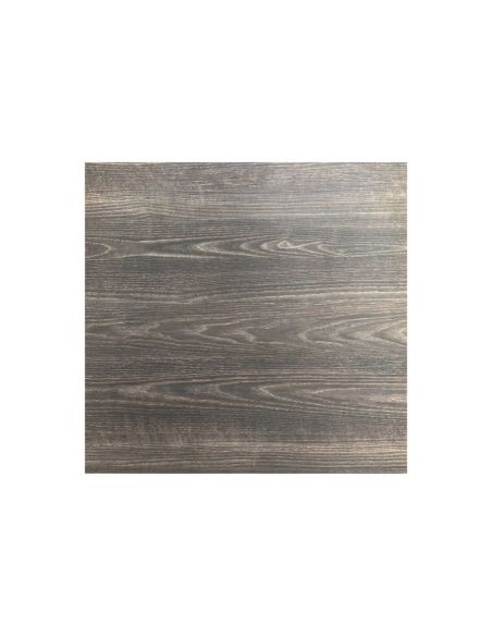 Infinity table de bistrot avec piètement sable + plateau HPL Riverwashed Wood 70x70 cm
