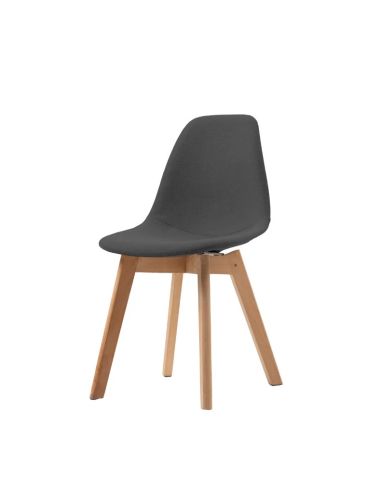 Keeve - Chaise empilable en polypropylène bois/gris foncé