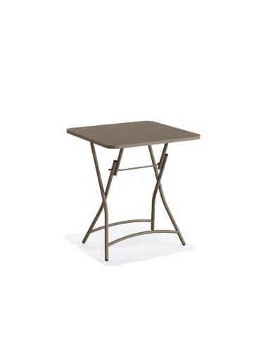 Table de bistrot pliable en métal Breeze Cappuccino 60x60 cm