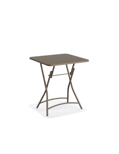 Table de bistrot pliable en métal Breeze Cappuccino 60x60 cm