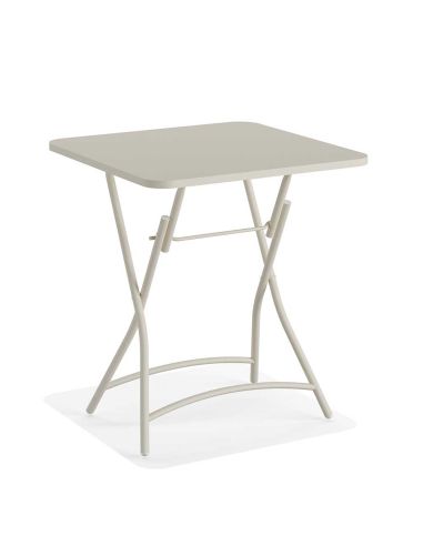 Table de bistrot pliable en métal Breeze Sable 60x60 cm
