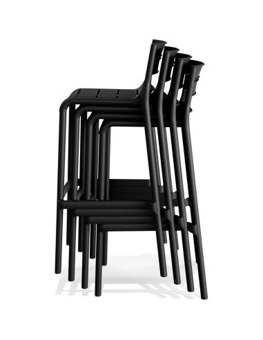 Calor - Tabouret de bar empilable en polypropylène Noir
