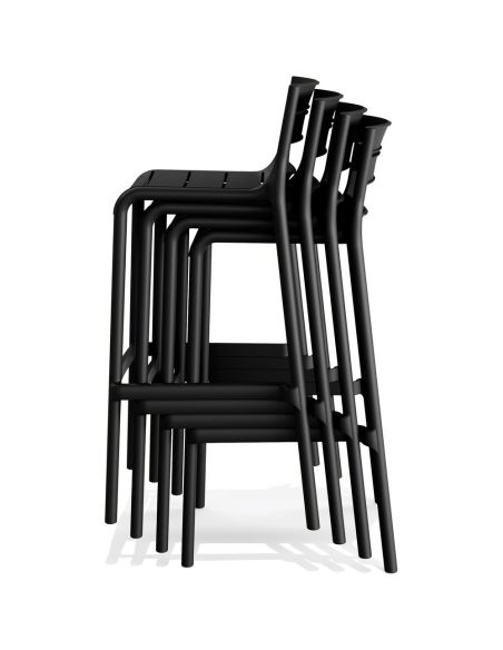 Calor - Tabouret de bar empilable en polypropylène Noir