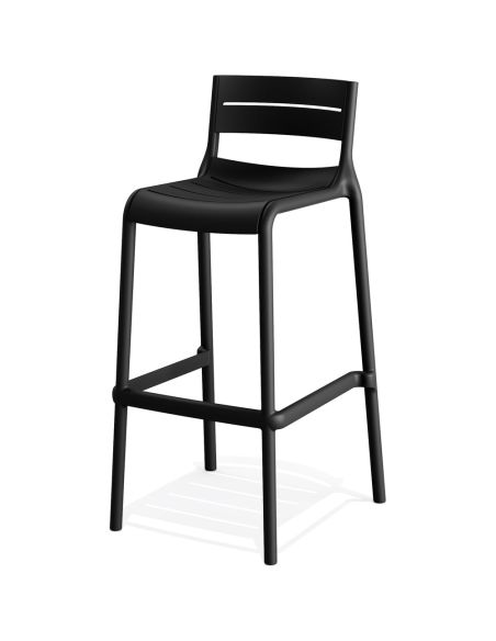 Calor - Tabouret de bar empilable en polypropylène Noir