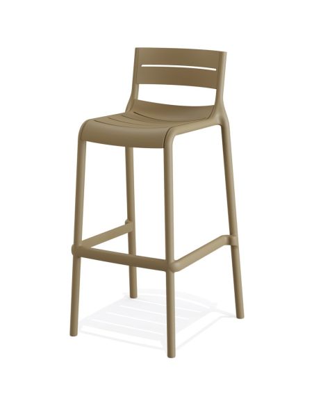 Calor - Tabouret de bar empilable en polypropylène Sable