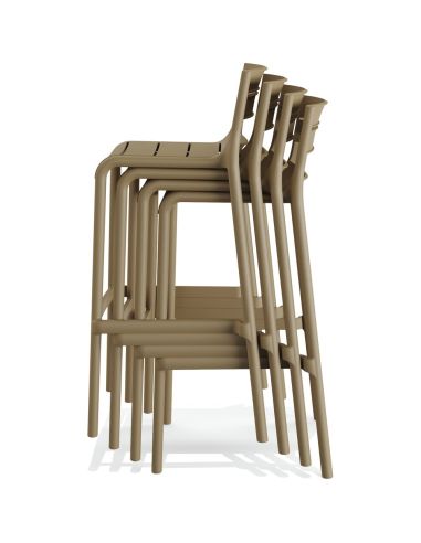 Calor - Tabouret de bar empilable en polypropylène Sable