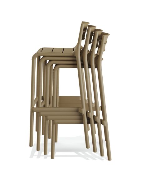 Calor - Tabouret de bar empilable en polypropylène Sable