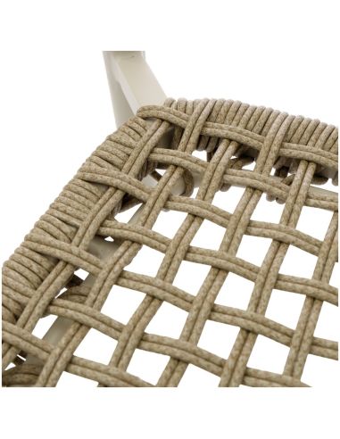 Dante - Tabouret de bar empilable Piètement sable + Corde